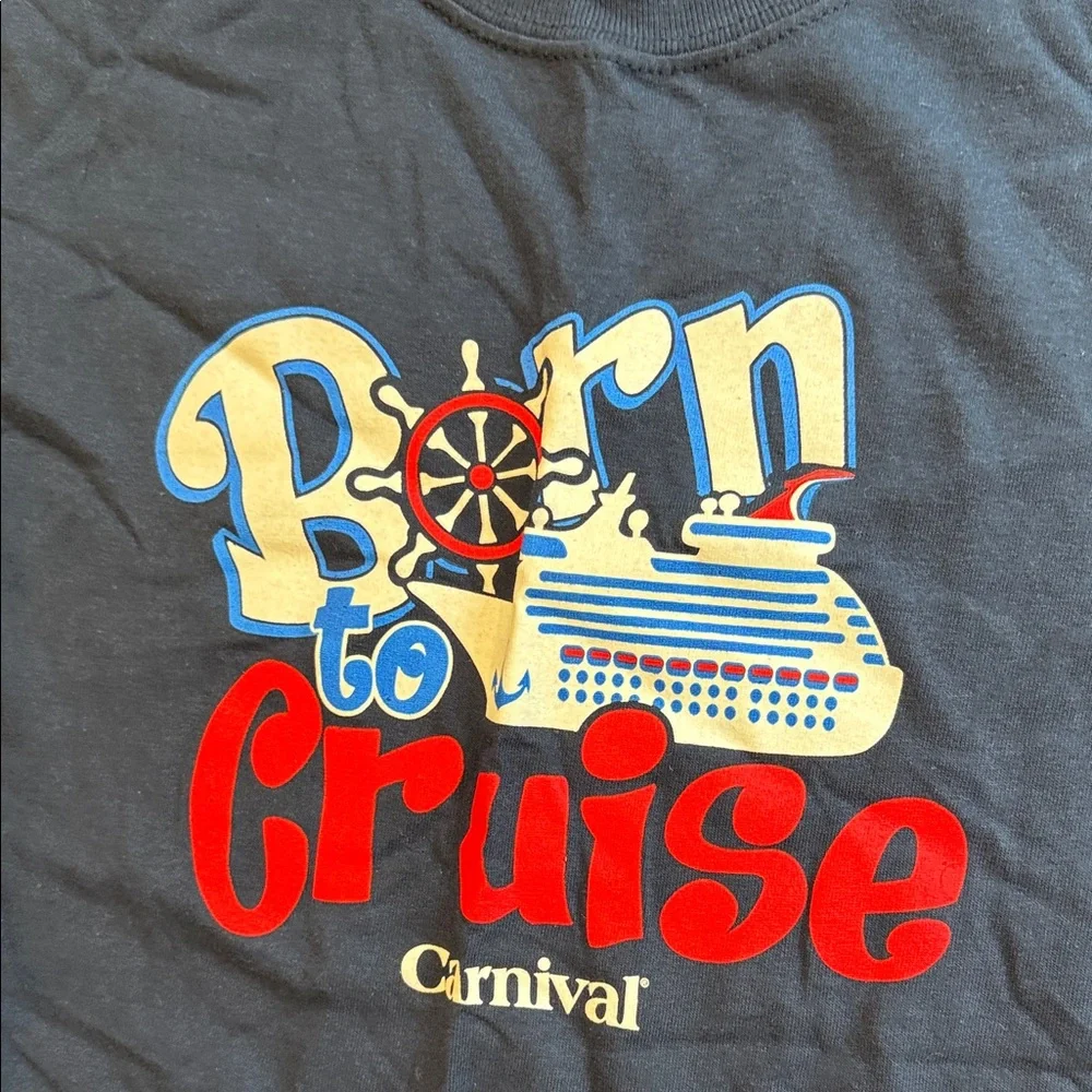 Kids Navy Blue 'Born to Cruise' T-Shirt kids cruise tshirt NEW